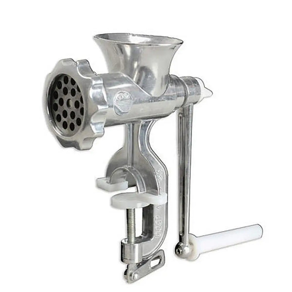 Manual meat grinder with crank